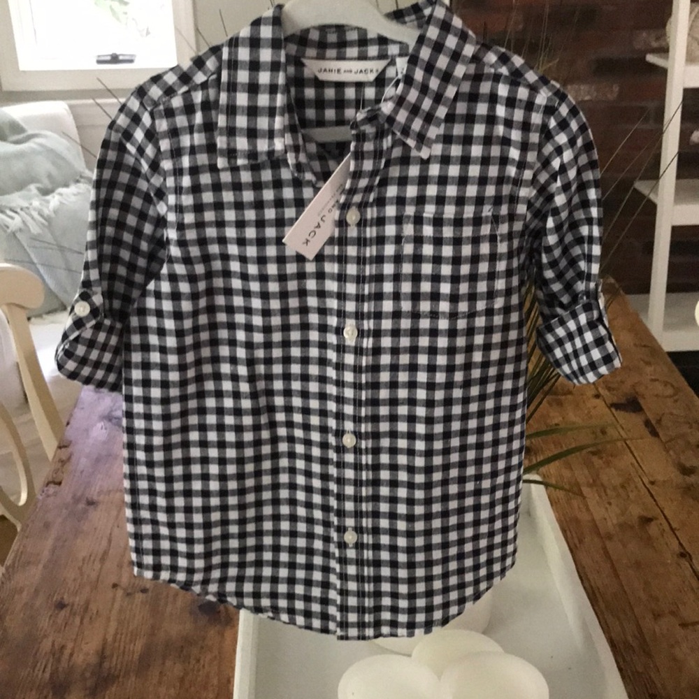 Black & white checker button up.